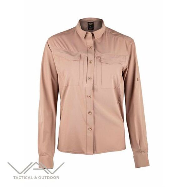 T. VAV Uzun Kol Kadın Gömlek WFLEX01 Bej - L