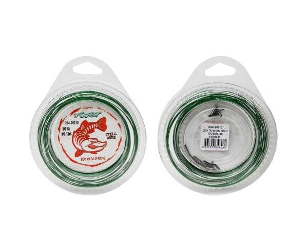 ÇELİK TEL MAKARA 10M+12 TEKLİ BURÇ YEŞİL 50 LBS