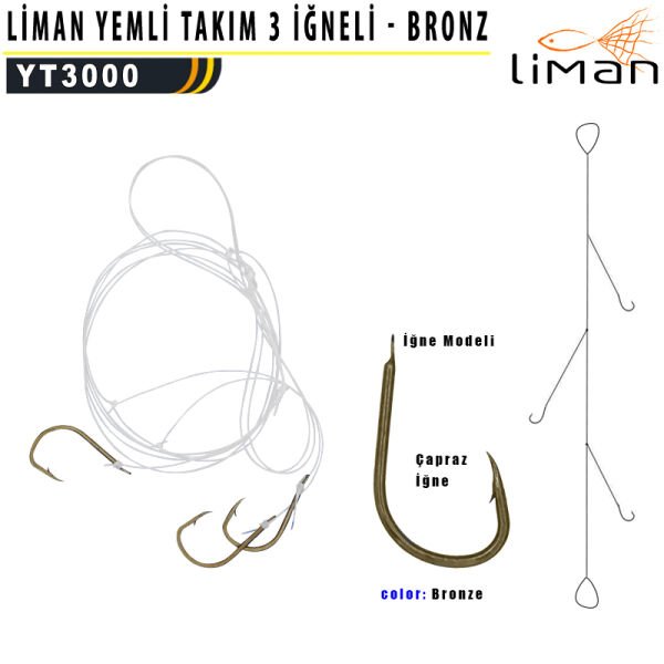 Liman Yemli Takım 3 İğneli - Bronz İğne 100 adetli