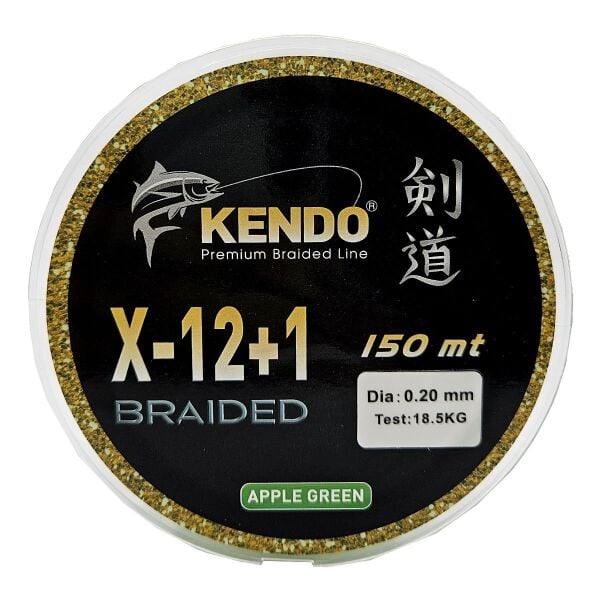 Kendo X-12+1 Braided 150m Apple Green Örgü İp