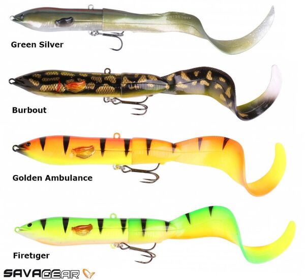 Savage gear 3D Hard Eel Tail Bait 17 cm 40 gr 1+2 Sahte Balık