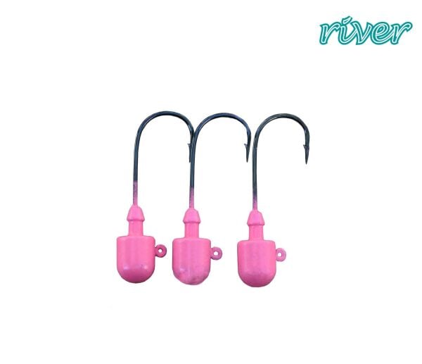 RIVER MAGIC JIG HEAD PINKGLOW , 3P 3 GR