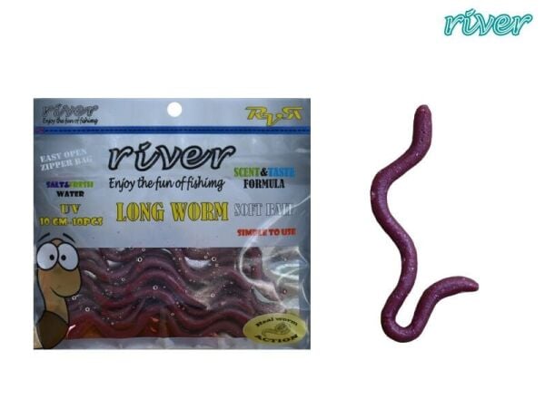 LONG WORM, 10 CM BLOODEY ,10P