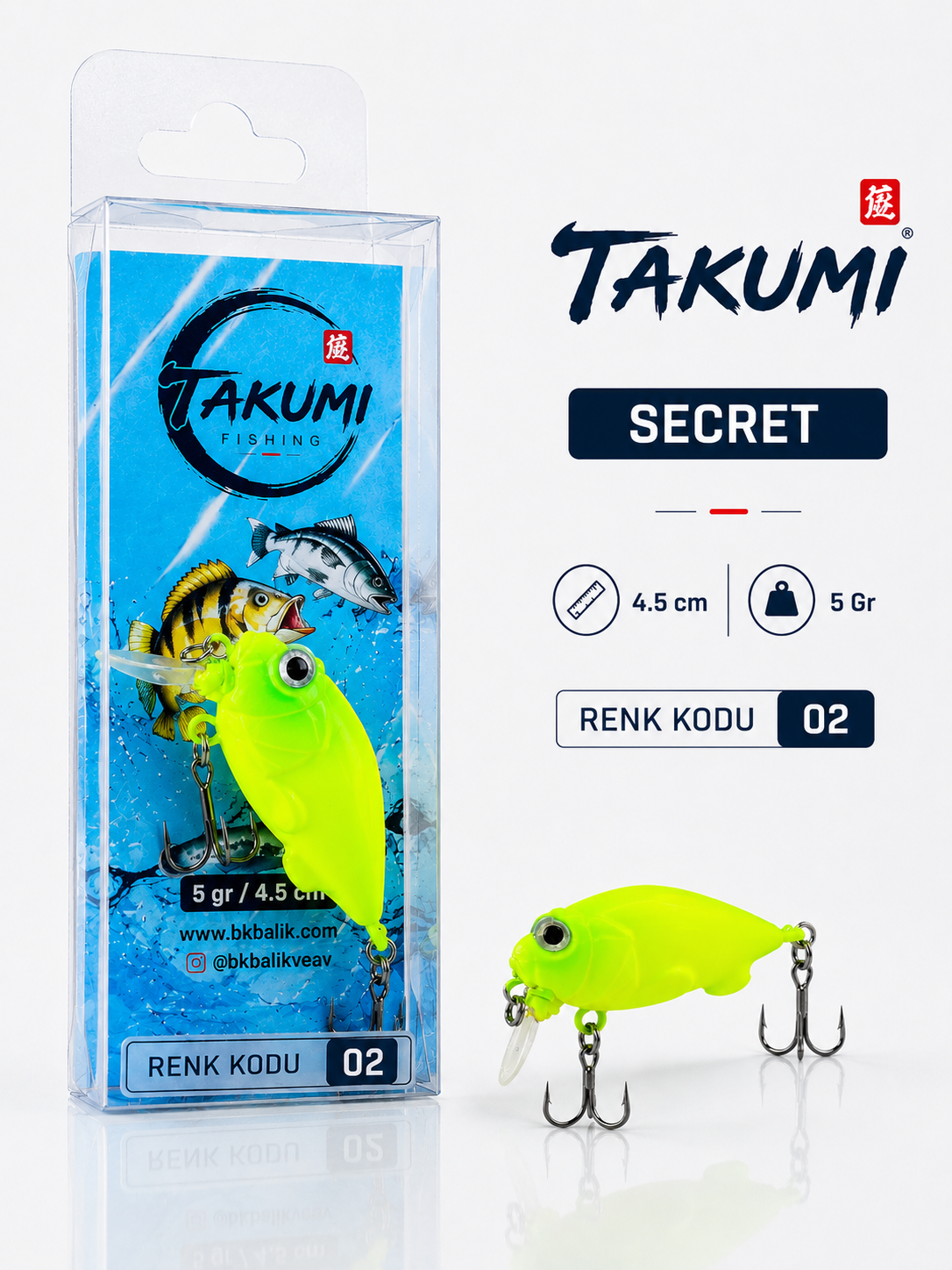 TAKUMİ SECRET 4.5 CM 5 GR COLOR : NEON YELLOW