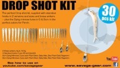Savage gear Dying Minnow Drop Shot Pro Pack Kit 30 Adet NL Sahte Balık