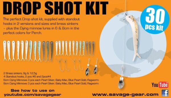 Savage gear Dying Minnow Drop Shot Pro Pack Kit 30 Adet NL Sahte Balık