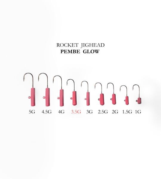 ROCKET JIGHEAD PEMBE GLOW 4P 3.5G