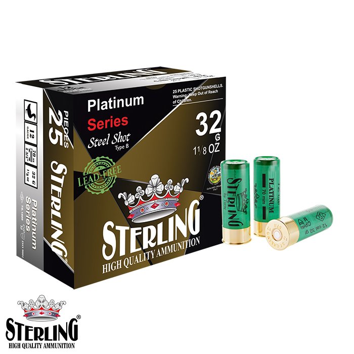 STERLING 12 Cal. Platinum Steel 32 G. No:5 Fişek