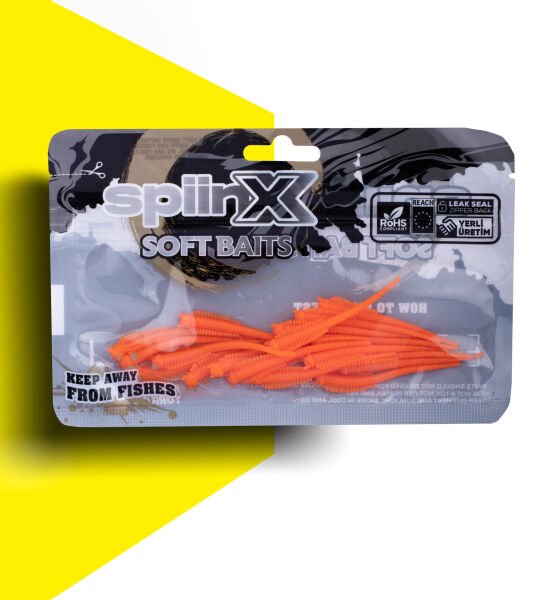 SPIINX SANDWORM SİLİKON 6CM 18P UV ORANGE