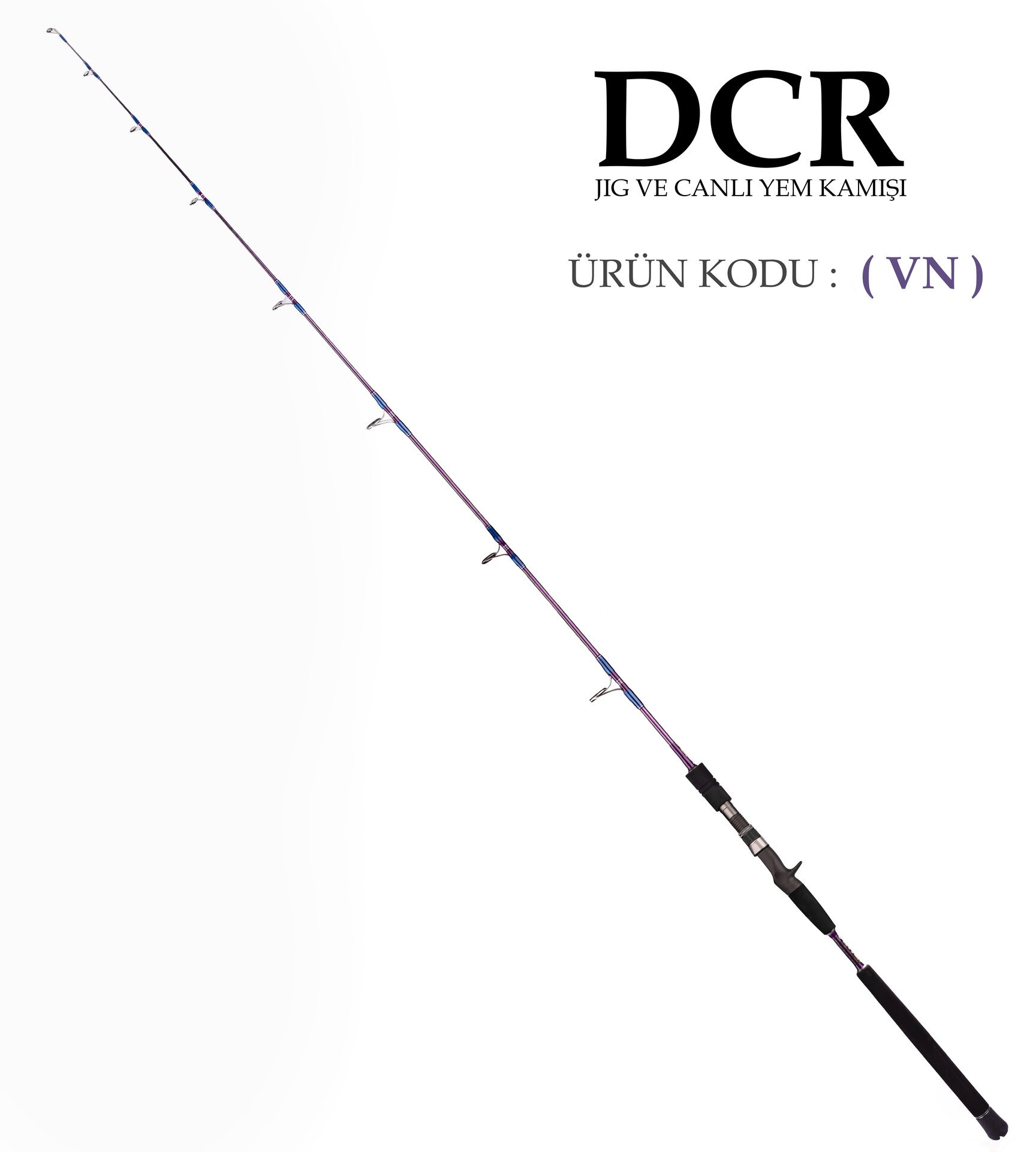 DCR HİLAL TETİKLİ JIG VE CANLI YEM KAMIŞI 185 CM 100-300 MOR