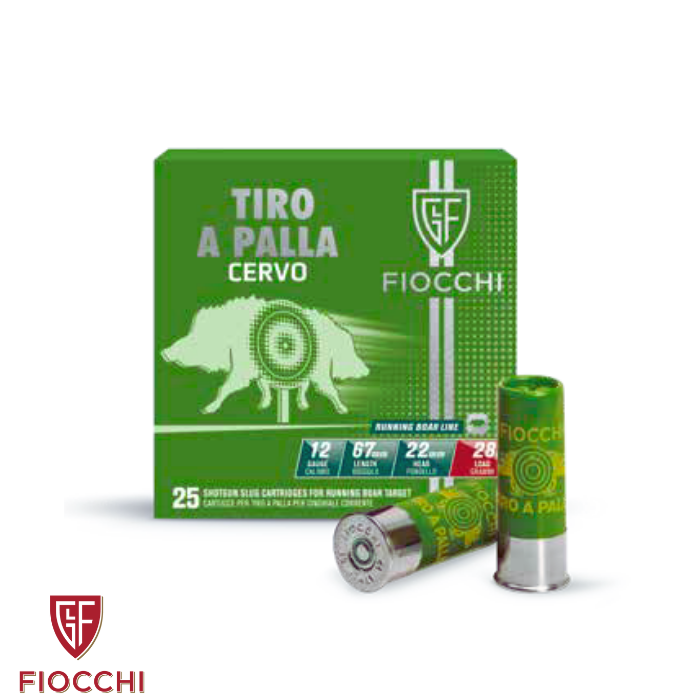FIOCCHI TIRO A PALLA- CERVO 12 Ga 28 G.