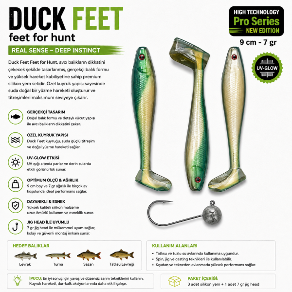 SİLİKON DUCK FEET 9 CM 7 GR COLOR : 01