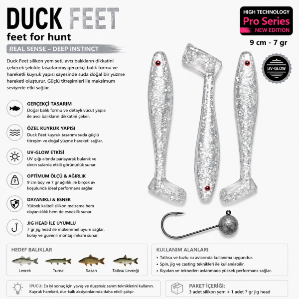 SİLİKON DUCK FEET 9 CM 7 GR COLOR : 02