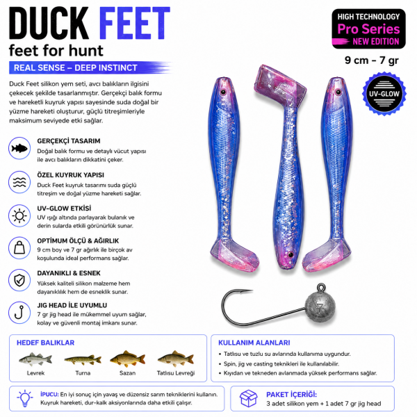 SİLİKON DUCK FEET 9 CM 7 GR COLOR : 05