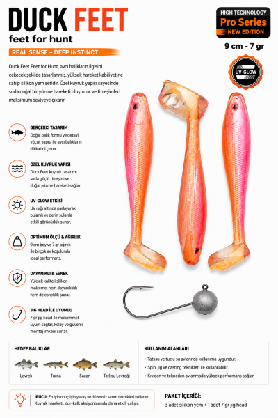 SİLİKON DUCK FEET 9 CM 7 GR COLOR : 06