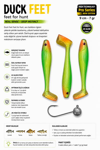 SİLİKON DUCK FEET 9 CM 7 GR COLOR : 08