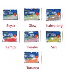 Captain 3455 Mad Bite Worm 10cm Aromalı LRF Silikonu 0.8gr 15'li Paket