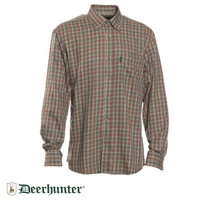 T. DEERHUNTER Waylon 499 Red Kareli  Uzun Kol Gömlek 41/42