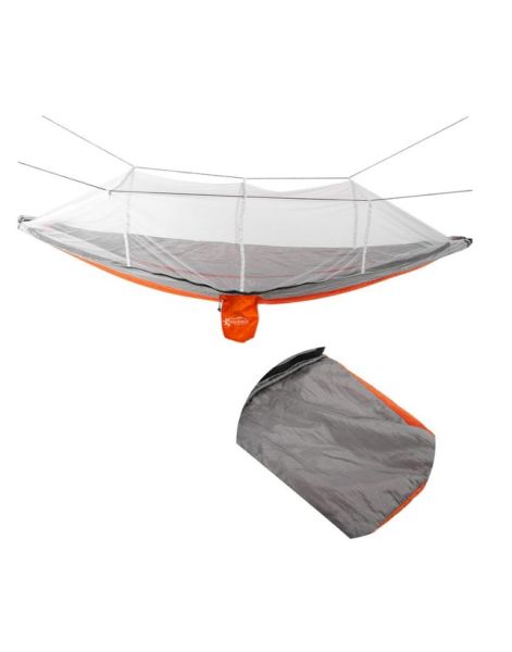 Hamak 7410 Fileli ve Cibinlikli Pro Hamak 190x70cm Turuncu-Gri