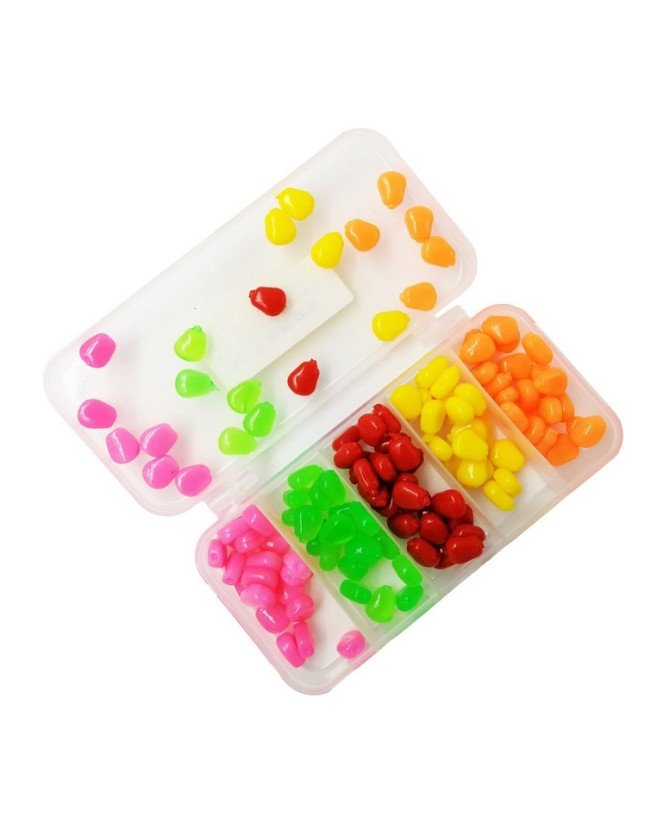 Captain 3496 Pop Corn Silikon Sazan Yemi 100'lü Kutuda Color:Mix