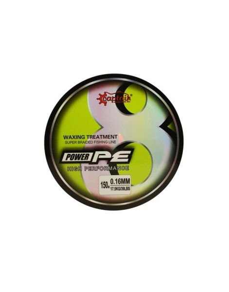 Captain X8 Power PE 8 Örgü Spin İp Misina 150mt Lemon Yellow