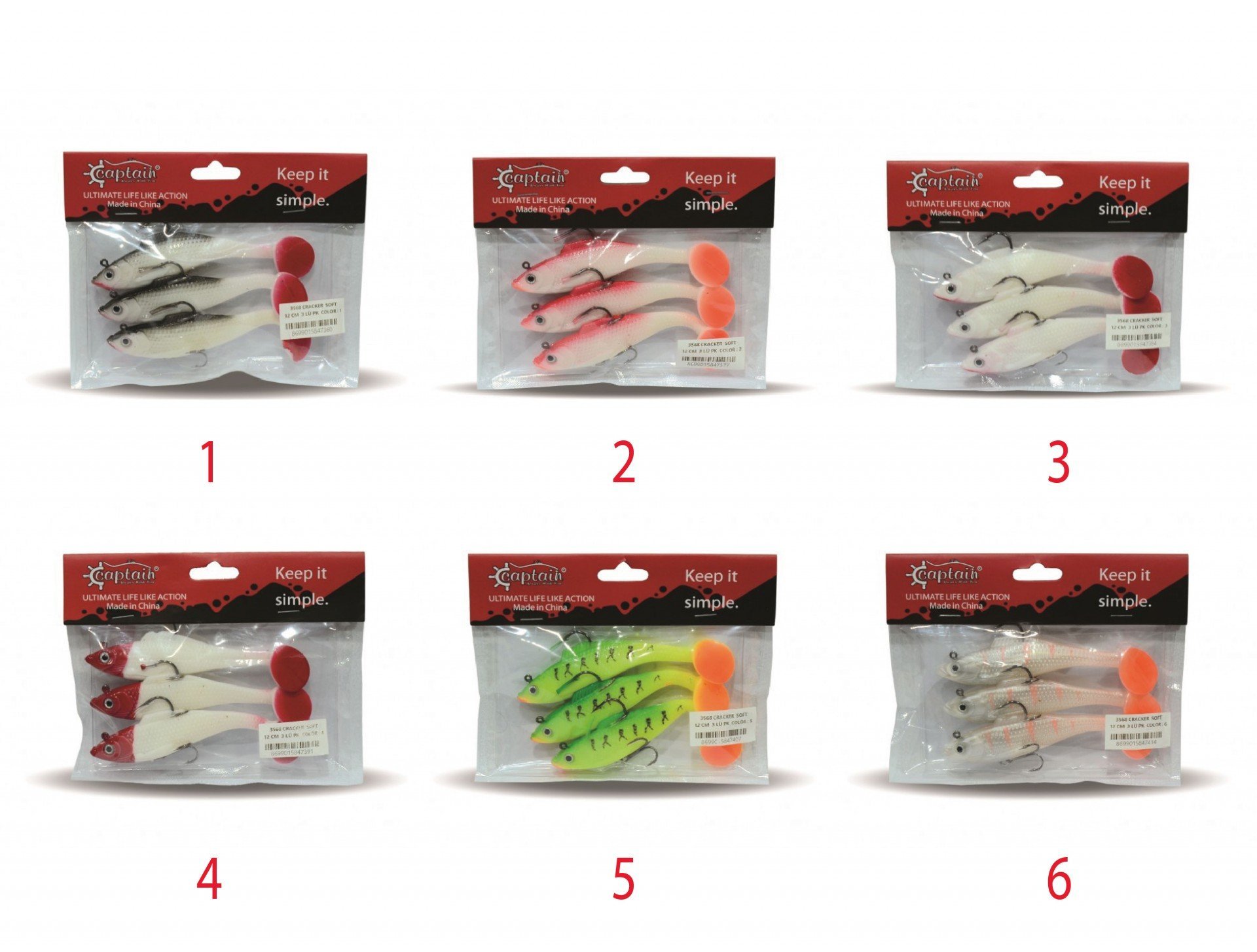 Captain 3567 Cracker Soft 10cm Levrek Turna Silikonu 3'lü Set Suni Balık