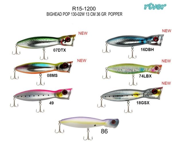 River Bighead Pop 130 13Cm 36G Popper Maket Balık 74LBX