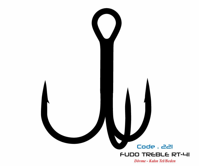 2211 FUDO TREBLE RT-41 #8 BLACK NIKEL 7P