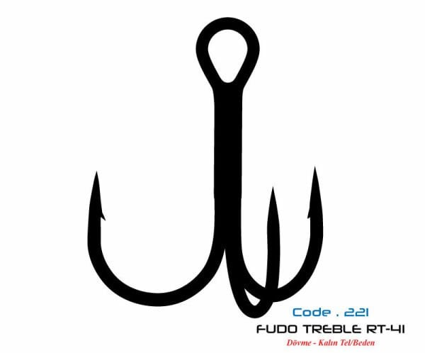 2211 FUDO TREBLE RT-41 #8 BLACK NIKEL 7P