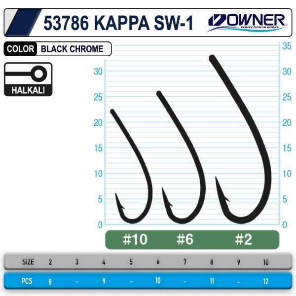 Owner 53786 Kappa Sw-1 Black Chrome İğne