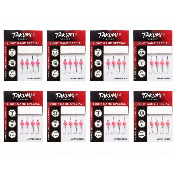 JİGHEAD AJİ MAFSALLI PİNK GLOW 4 LÜ PAKET 1 GR
