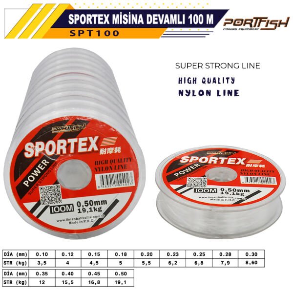 Portfish Sportex Misina Devamlı 100mt 10 Adetli