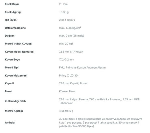 7.65X17MM MKE TABANCA FİŞEĞİ