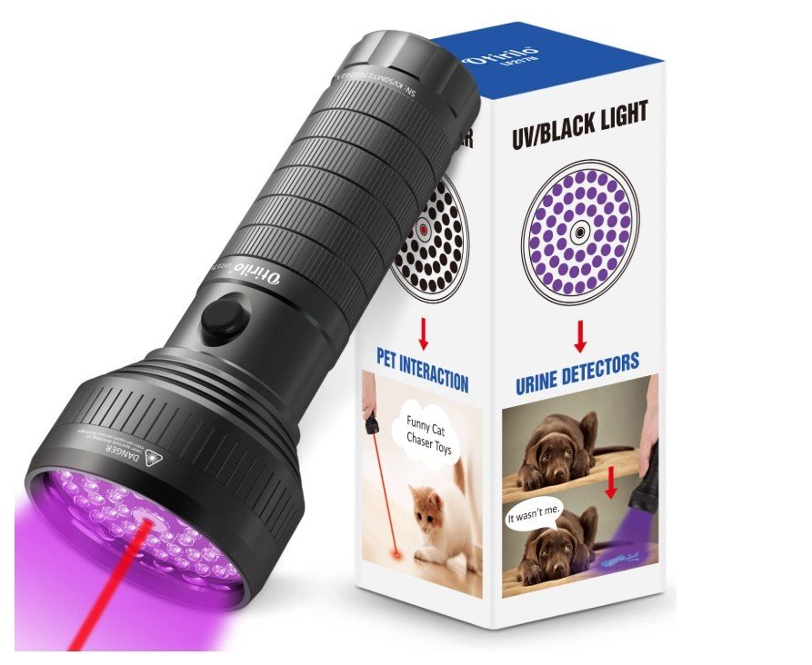 Otirilio 51 LED UV Balıkçı Feneri ve Lazer Pointer (Mor Işık)
