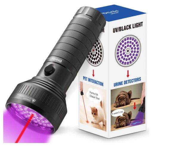 Otirilio 51 LED UV Balıkçı Feneri ve Lazer Pointer (Mor Işık)