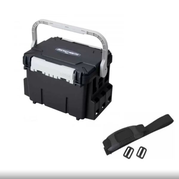 Meiho Bucket Mouth BM-5000 Siyah Takım Kutusu + Hard Belt BM-200 Askı