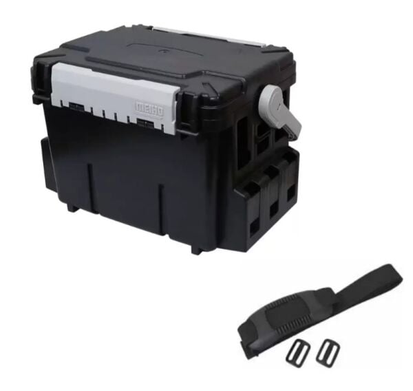Meiho Bucket Mouth BM-7000 Siyah Takım Kutusu + Hard Belt BM-200 Askı