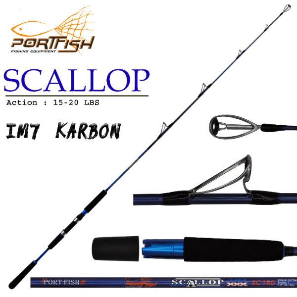 Portfish Scallop Jig Kamışı 195 cm Tek Parça 60-180 gr