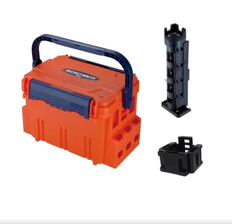 Meiho Bucket Mouth BM-5000 Combo (Takım Kutusu Turuncu + Rod Stand BM300L Siyah + Multi Holder BM-30)