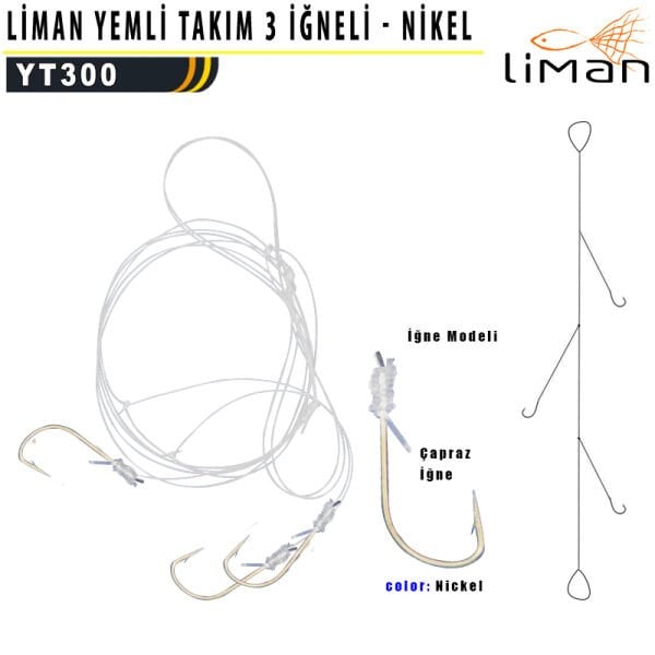 Liman Yemli Takım 3 İğneli - Beyaz İğne 100 Adetli