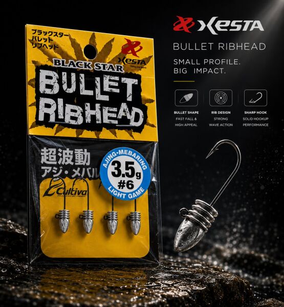XESTA BULLET RIBHEAD JIG HEAD #6 4P 3.5G