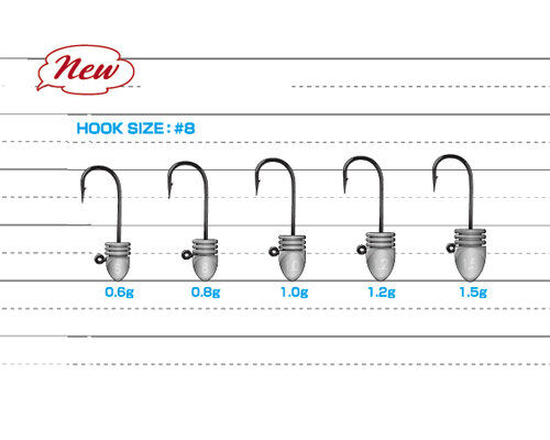 XESTA BULLET RIBHEAD JIG HEAD #8 4P 1.5G