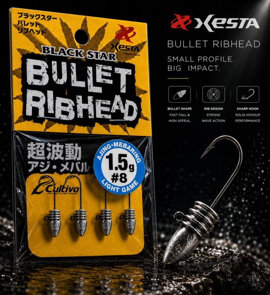 XESTA BULLET RIBHEAD JIG HEAD #8 4P 1.5G