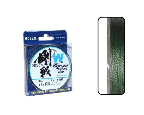 Gosen W4 Casting PE 4 Kat Spin İp Misina 150mt Yeşil PE1.2-0.187MM